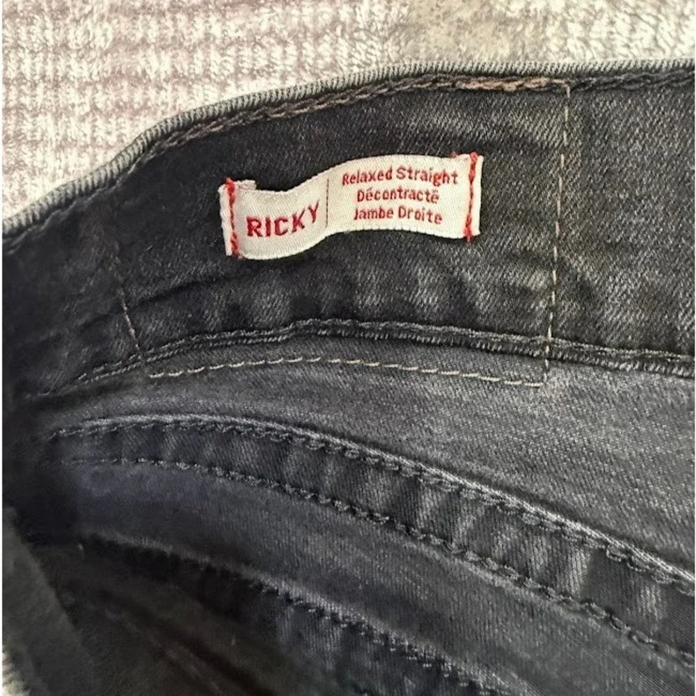 True Religion Geno Slim‎ Straight Jeans Mens Black Denim Horseshoe Pocket 33X31